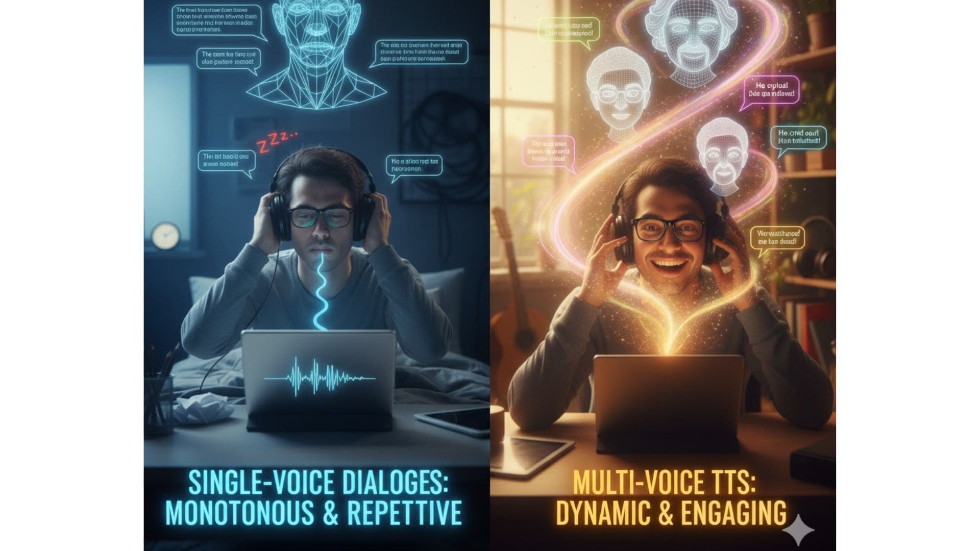 TTS một giọng vs nhiều giọng: Trải nghiệm nghe bằng tai nghe