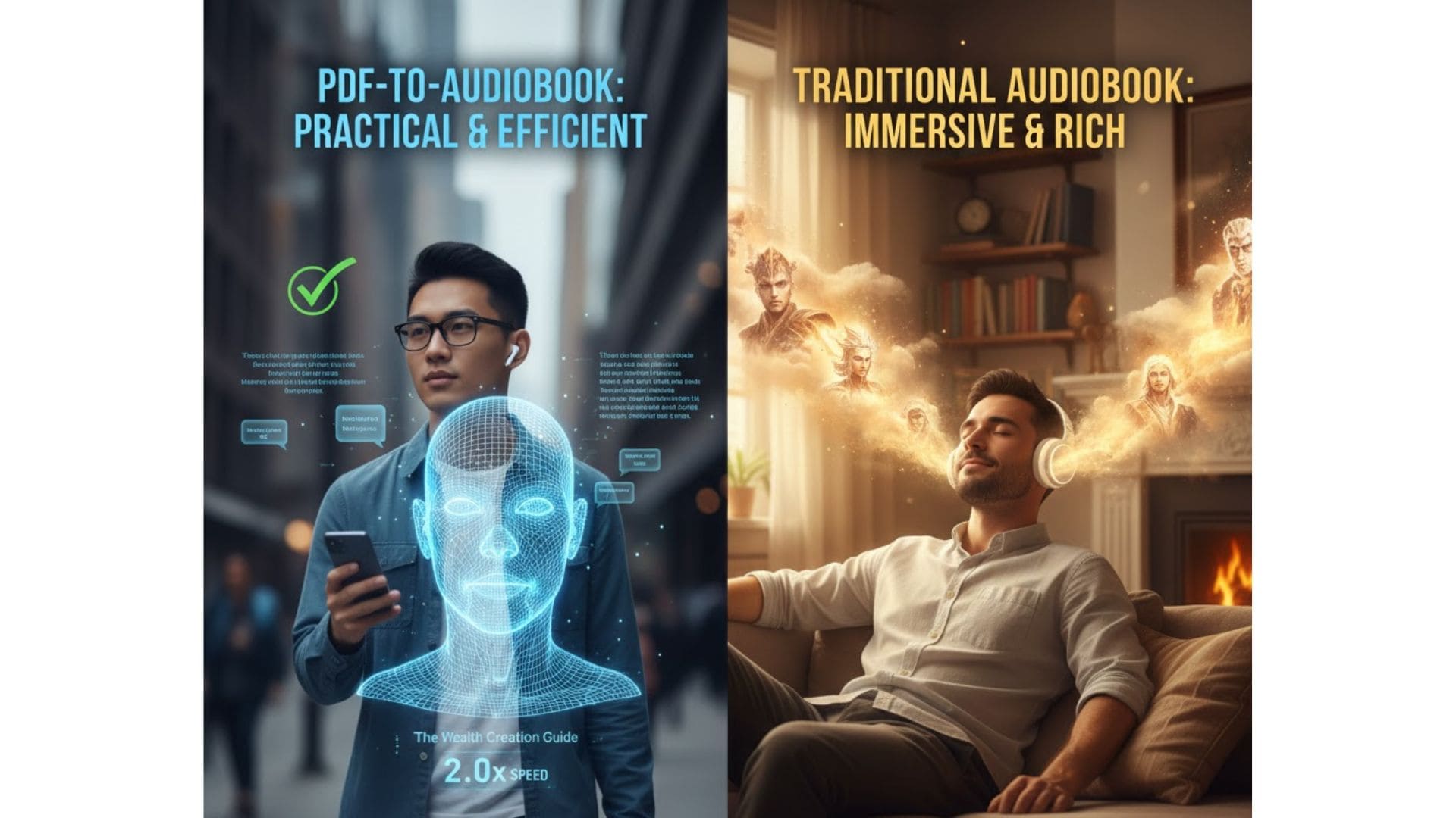 So sánh PDF to Audiobook và Audiobook truyền thống