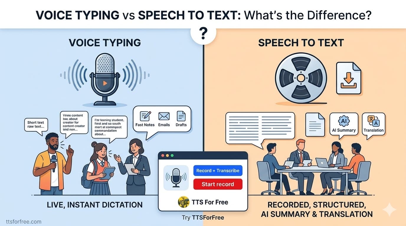 Voice Typing vs Speech to Text: What’s the Difference?